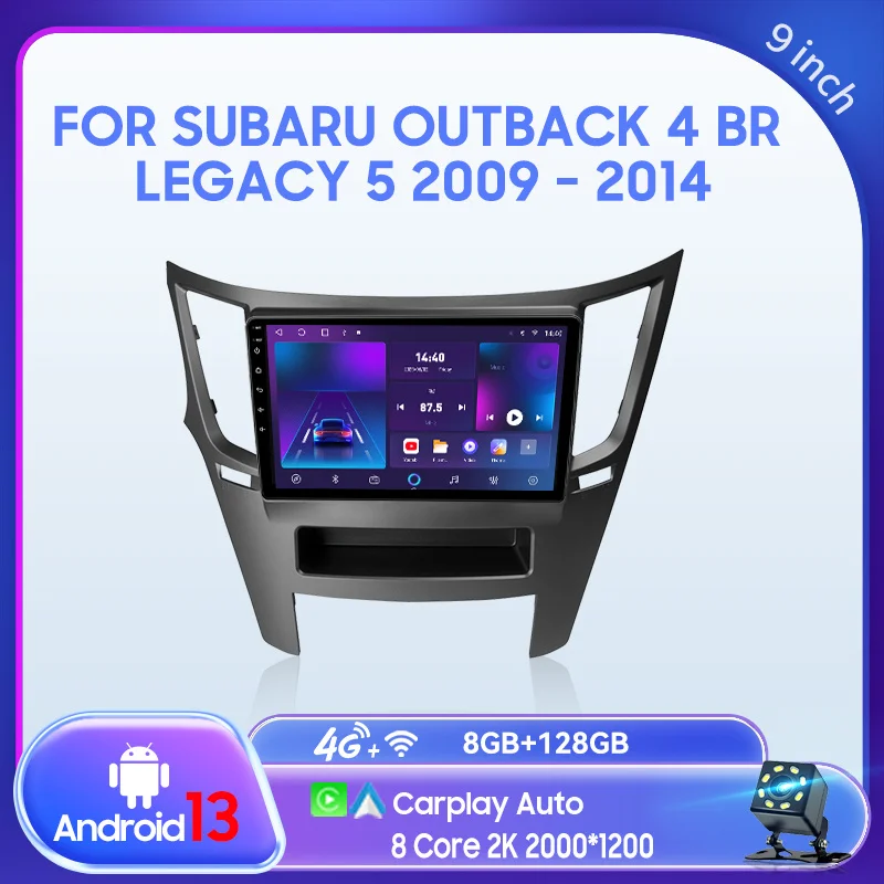 

QSZN для Subaru Outback 4 BR Legacy 5 09-14 2 din Android 13.0 Автомобильный радиоприемник Мультимедийный видеоплеер GPS-навигация 4G Carplay Head