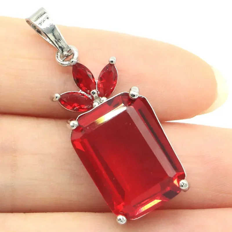 Colgante de plata esterlina 925 personalizado, citrino dorado, sangre roja, rubí, aguamarina azul rica, tanzanita, 5g