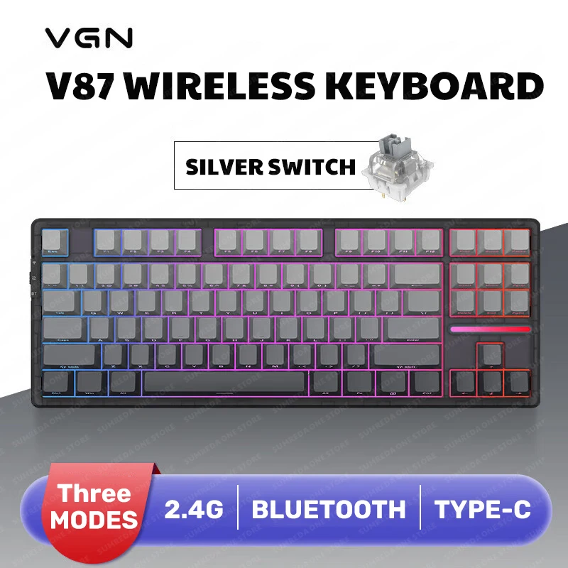 Vgn-ミニワイヤレスメカニカルゲーミングキーボード,v87 pro,2.4g