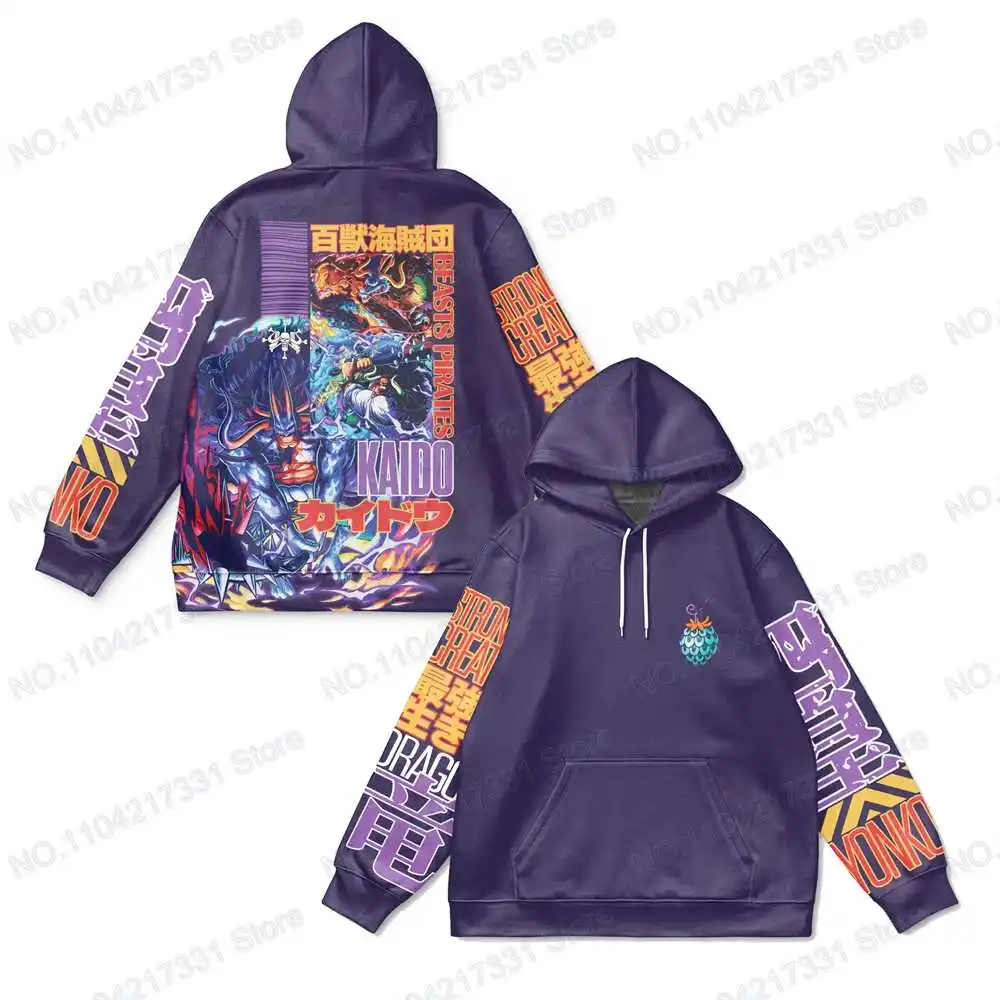 7th One Piece-Anime Hip Hop Fashion Streetwear Y2K Harajuku Pop Anime Print Autumn Hoodie Men's Punk Casual Colorful Sweatshirt