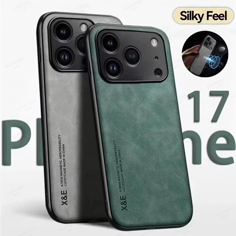 

Luxury Leather Phone Case For iPhone 17 16 15 14 11 13 12 Pro Max Air 17e 16e 13 Mini Shockproof Cover For iPhone 15 14 16 Plus