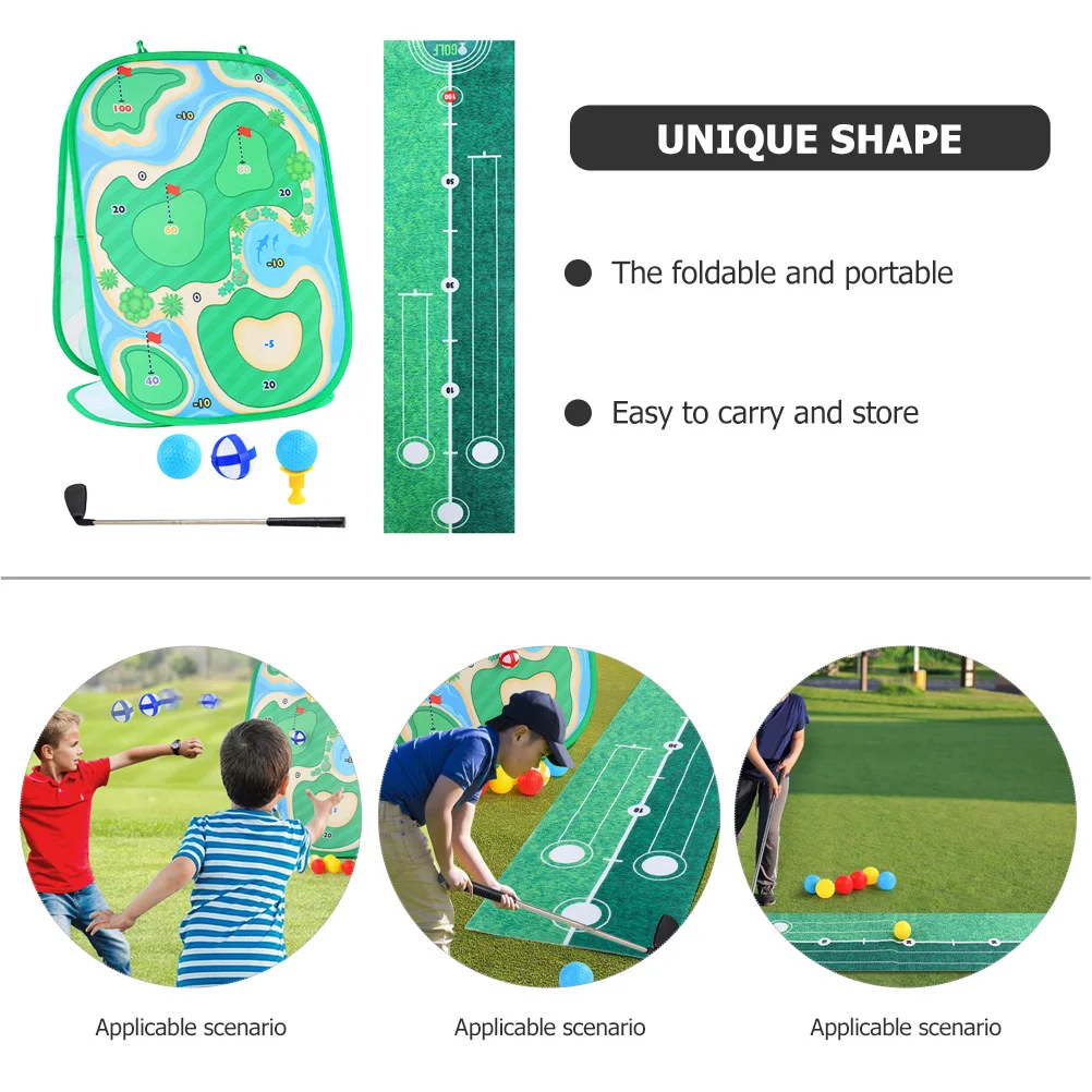 1 ensemble de jeu de Golf pour enfants, tapis de pratique pliable et Portable, ensemble de Golf éducatif d'intérieur et d'extérieur, jouets de Sport pour enfants
