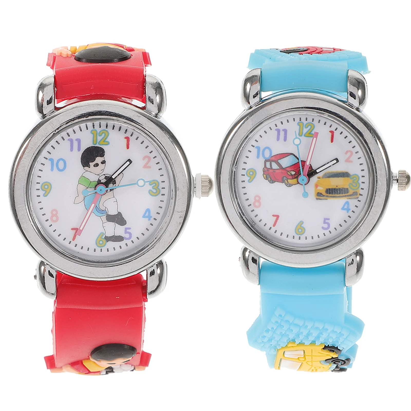 2 pezzi orologio 3D cartone animato cronometro da polso ragazza orologi bambino bambini personaggio bambini elettronico per bambini