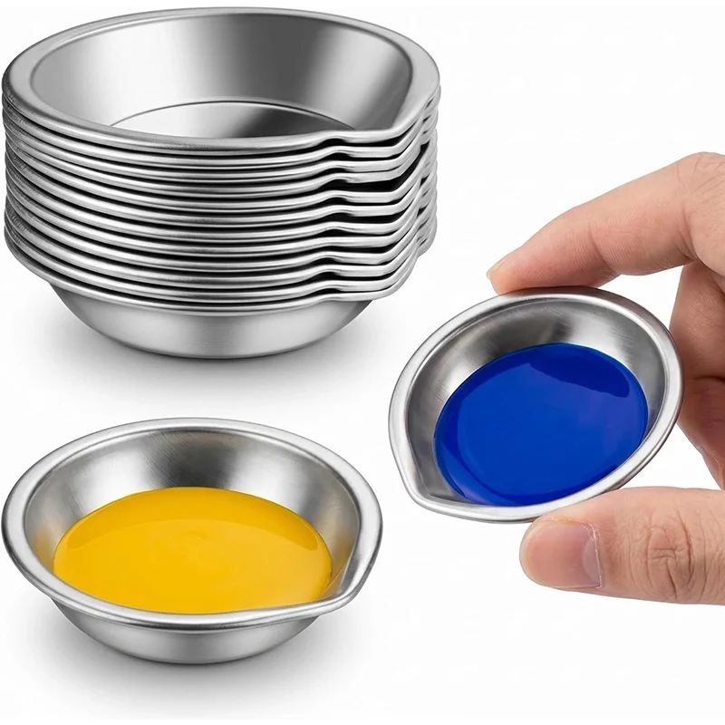 DIY Painting Tools Color Bowls Oil Paint Trays Durable Paint Palette Set For DIY Painting Tools Metal Art Supplies Mixing Cups