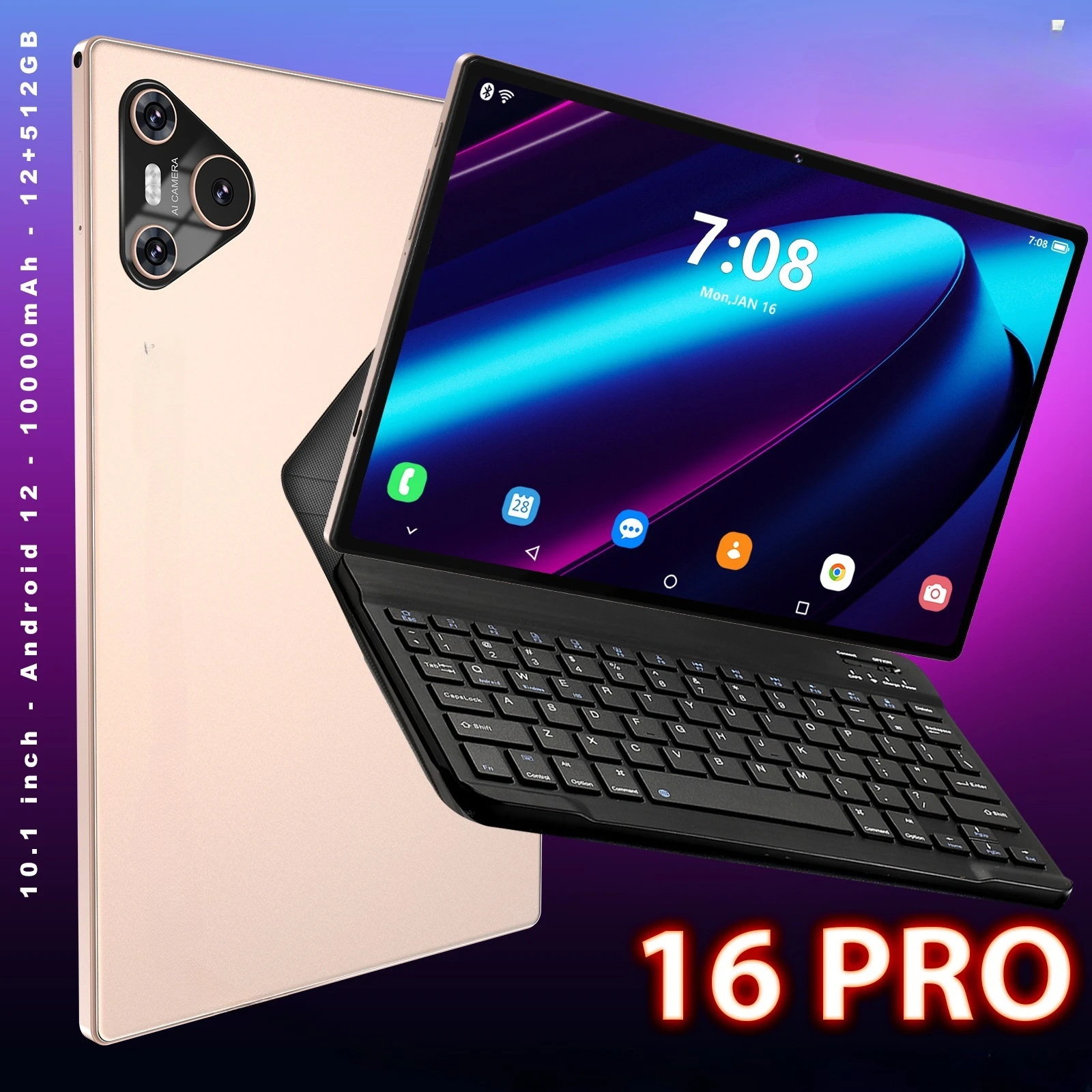 Tablette PC nouvel grand écran 10,1 pouces 5G 12 + 512