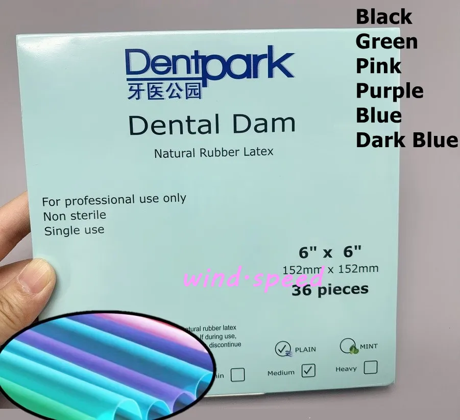 36 PCS Dental Endodontic Nature Rubber Dam Sheets Latex For Adult Clamps Punches Non Sterile Medium 6