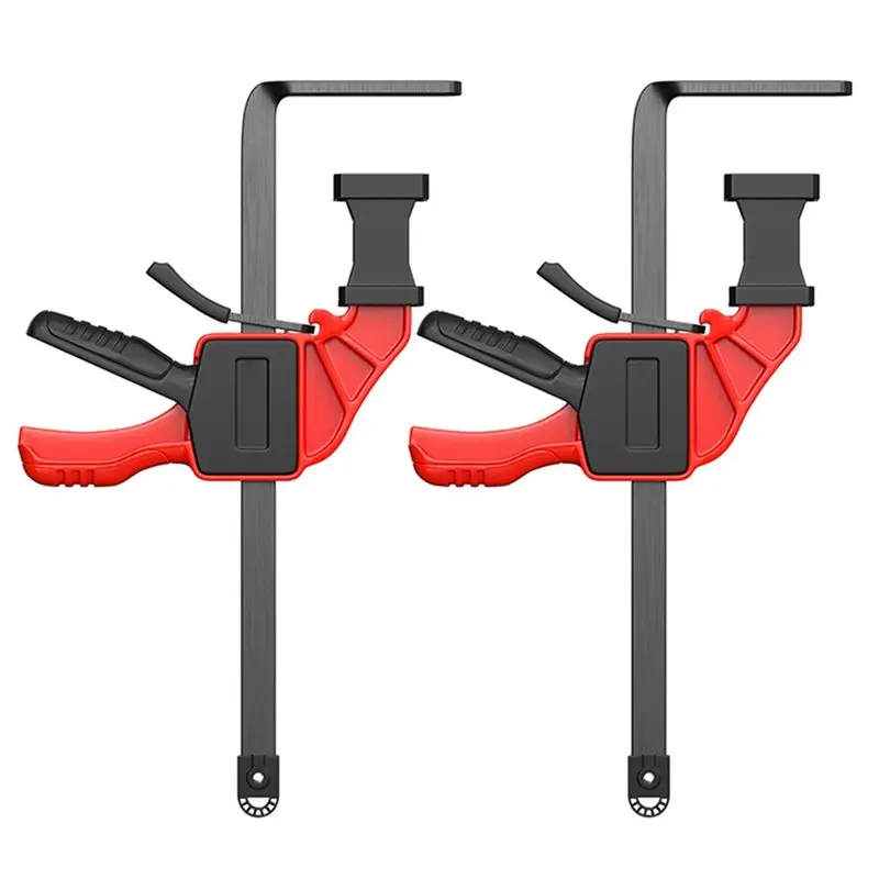 A25F-2Pc Upgraded Quick Release F Clip For Tracksaw, Desktop Hole Table Clamp For Guide Rail