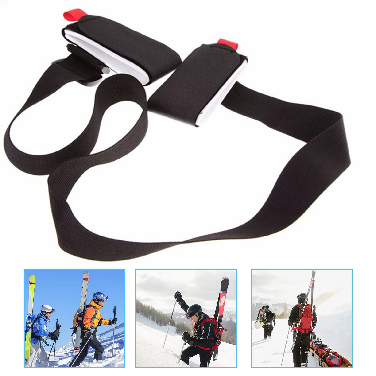 Portable Ski Poles/Board Bindings Straps Adjustables Ski Sled Slings Fixed Straps Wear Resistant Skis Organiser For Skating