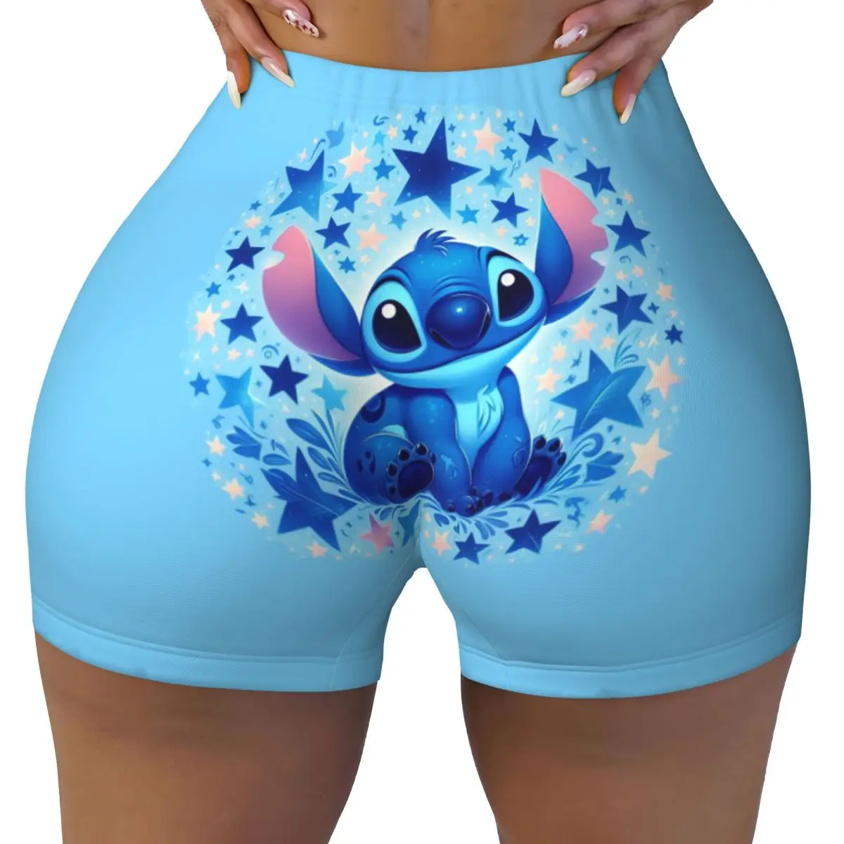 

Custom Cute Stitch Kawaii Gym Biker Running Shorts Women Workout Yoga Shorts