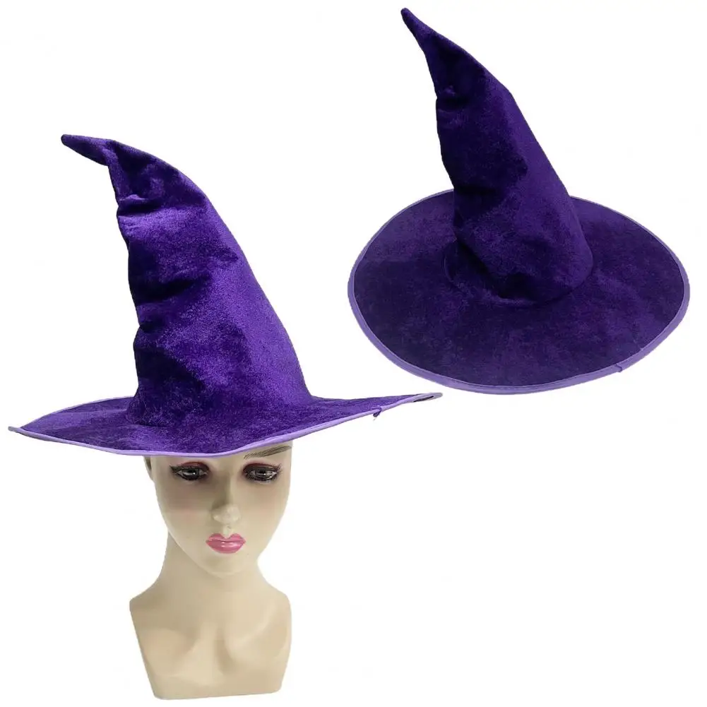 Iron Wire Brim Witch Hat Soft Velvet Witch Hat Velvet Witch Hat with Sharp Corner Design Iron Wire for Halloween for Festive