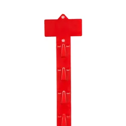 Red Plastic Pp Retail Products Hanging Commodity Display Merchandise Clips Strips 12 Hooks Supermarket Snack Hook Strip