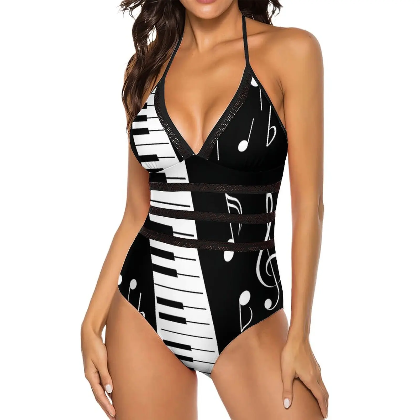 

Купальник в стиле ретро, сексуальный белый и черный женский купальник, цельный, новинка, боди для фитнеса, пляжная одежда без рукавов с эффектом пуш-ап