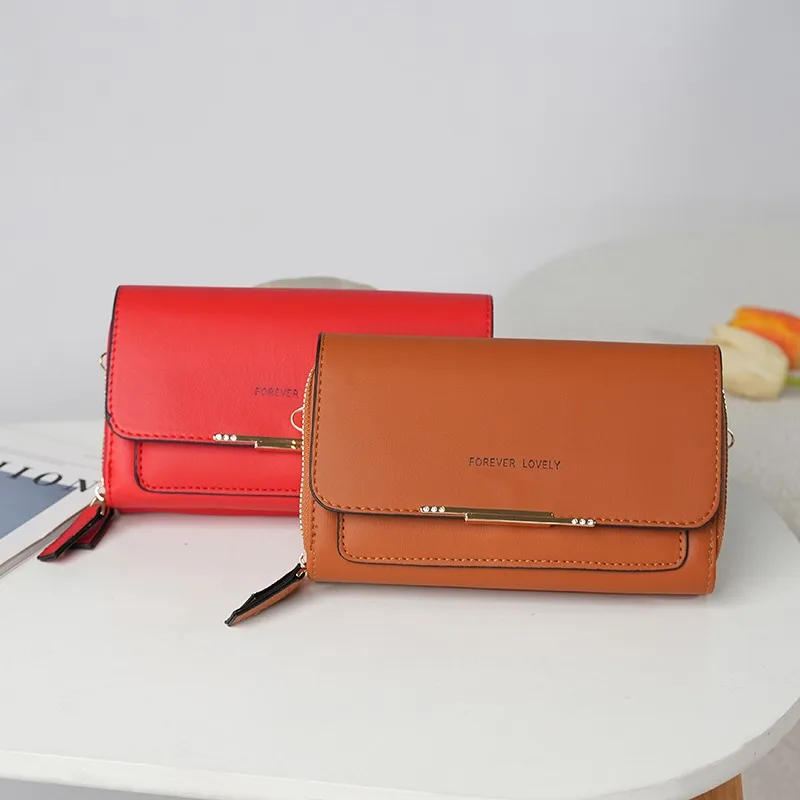 Damen Lange Geldbörse Koreanische Version Umhängetasche Doppelreißverschluss Große Kapazität Clutch-Tasche Schulter-Handtasche Damen Handytasche – Detail 22