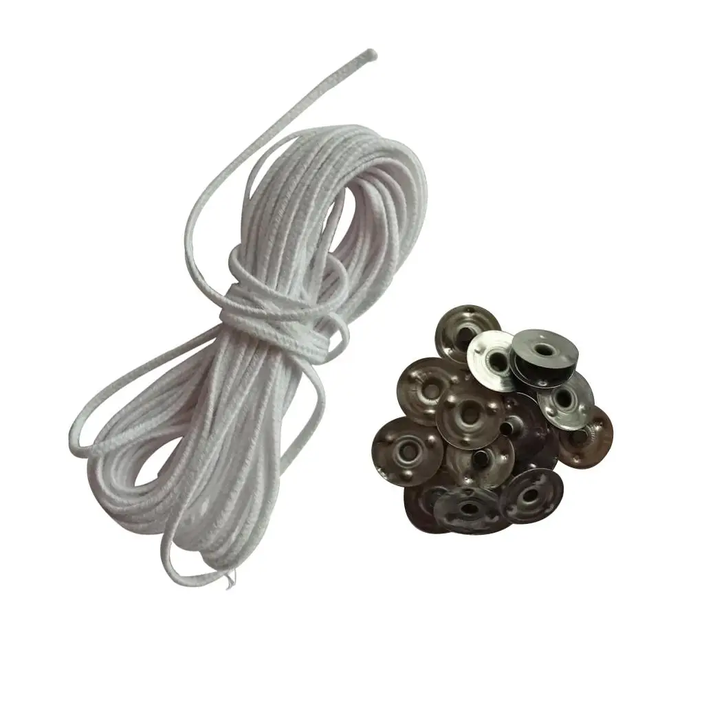 Cotton Candle Wicks Core with Metal Sustainers DIY Candle Making Kit for Handmade Candles at Home