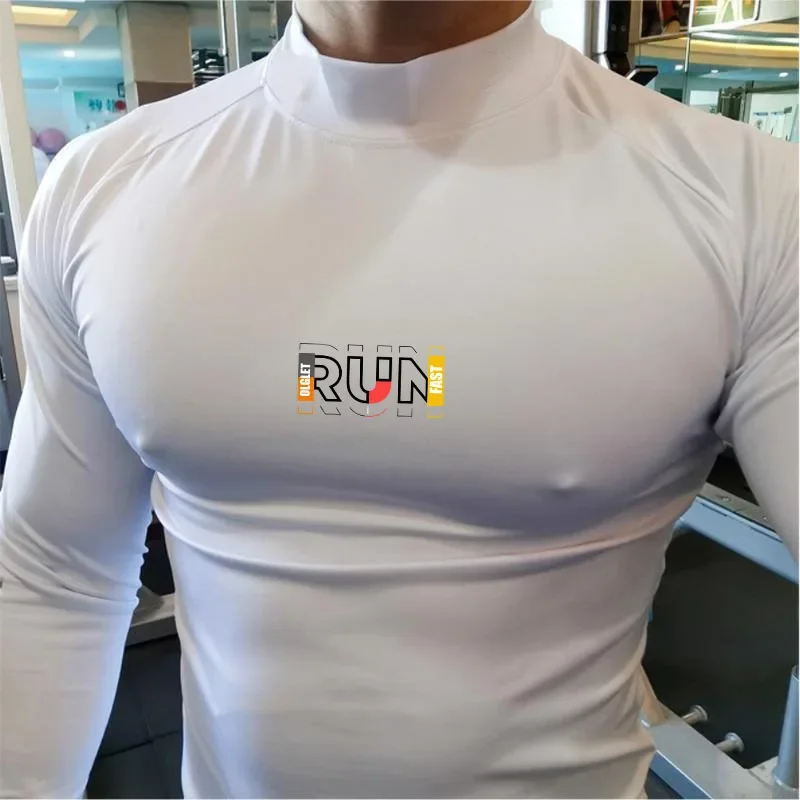 Men's Fitness Quick Dry Long Sleeve Shirt Man Quick Dry Sports T Shirt Running Training Undershirt Tops