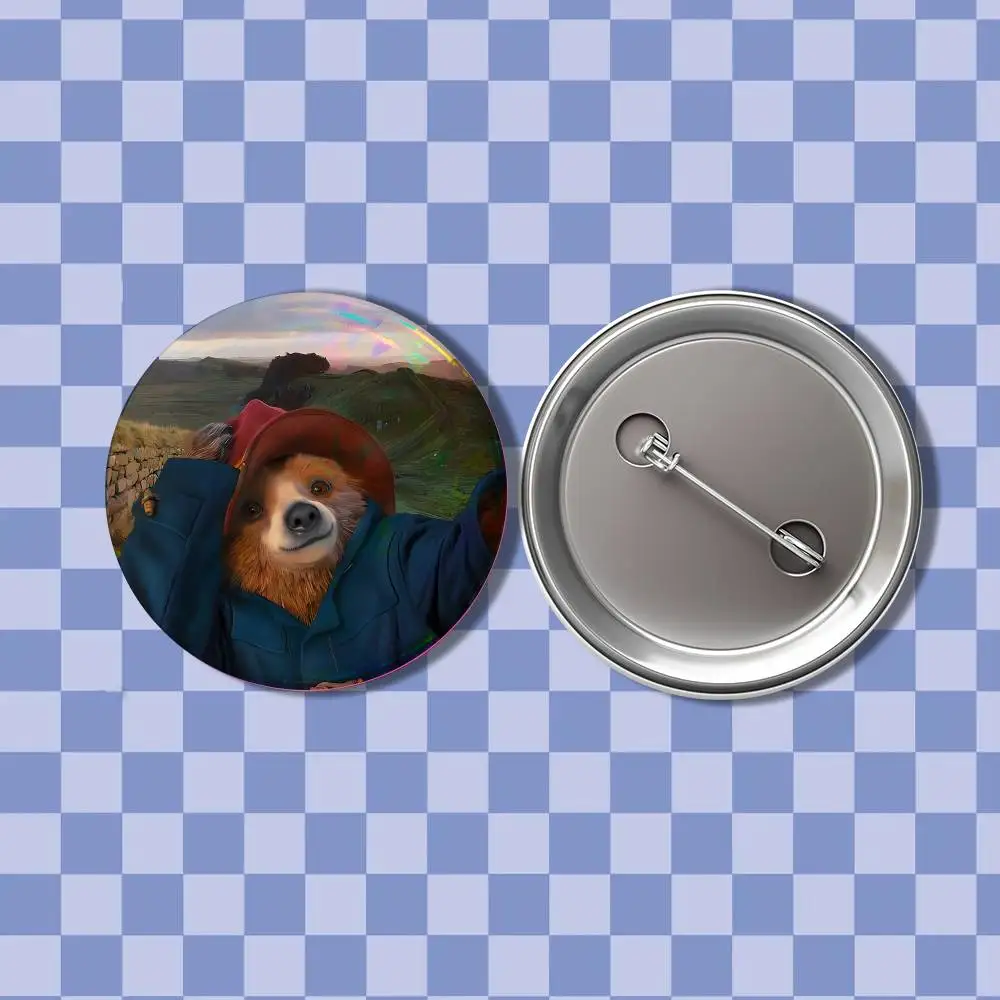 London P-Paddington Bear Creative Round Badge Button Pin Bag Decor Fans Collection Friends Gift Brooch view 5