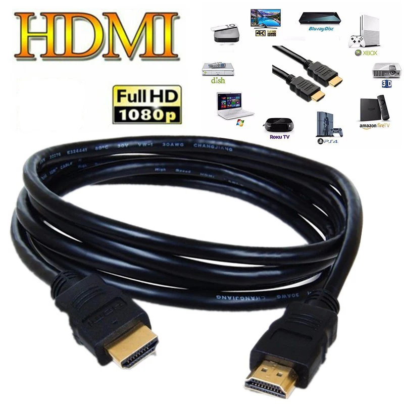 

【Fast Ship】HDMI To HDMI Cable 0.5M/1M/1.5M/3M/5M 1080P HD 4K High Speed HDMI Adapter For Lcd/Dvd/HDtv/Ps3/Mytv/3D Uk