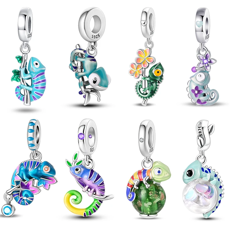 925 Sterling Silver Night Light Color Change Chameleon Charms Beads Fit Original Bracelets DIY Women Birthday Jewelry Making