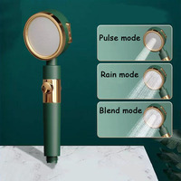 1 piece filter hand shower, 3 levels of high-pressure shower, bathroom shower head, one-button water stop