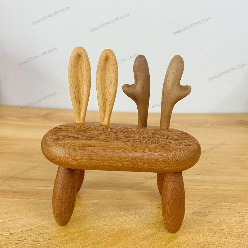 For Cute Solid Wood Mobile Phone Holder, Desktop Creative Mobile Phone Holder,  Holiday Gift, Birthday.