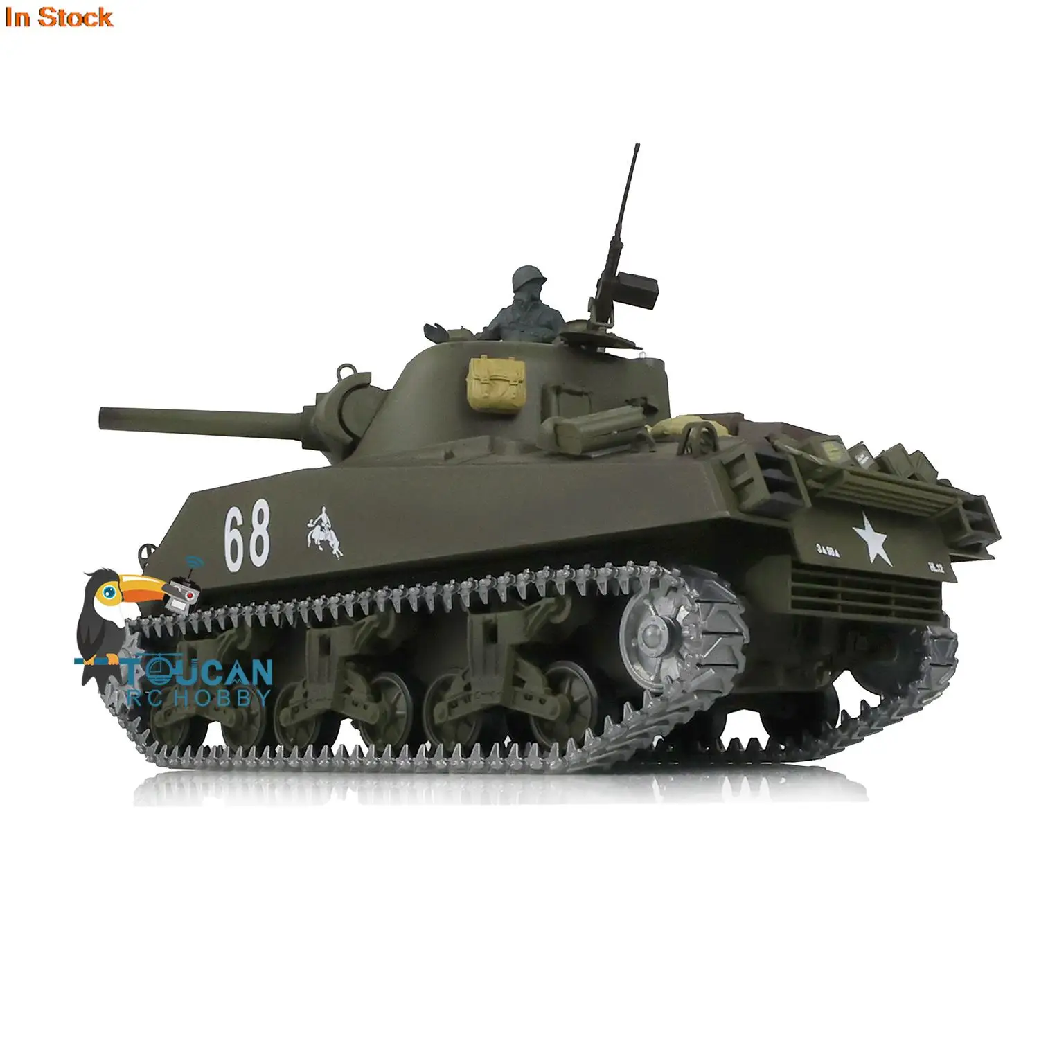 HENG LONG 3898 1/16 FPV 7.0 M4A3 Sherman RTR Radio Controlled Tank 360° Turret Barrel Recoil Upgraded Army Toys BB TH17679-SMT4