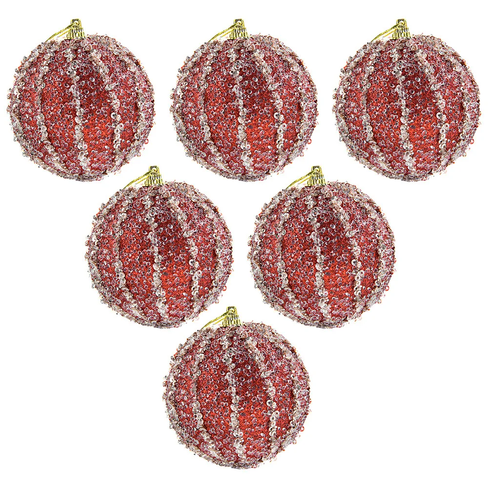 

6Pcs Xmas Tree Balls Ornament Christmas Decorations Foam Material Safe Practical for Home Xmas Gifts Christmas Tree Decorations