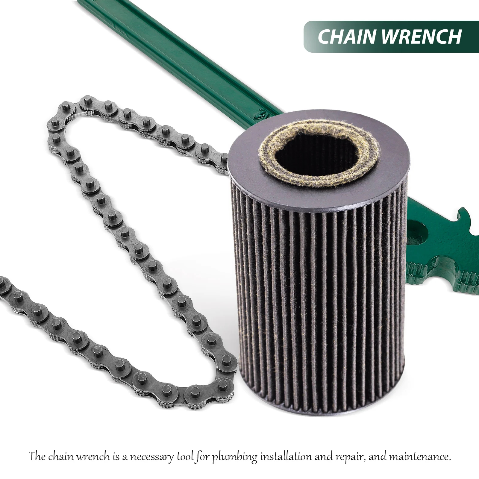 

Heavy Duty Chain High Carbon Steel Oil Tool For Plumbing Auto Repair Adjustable Strap Wrench With Portable Handle Maximum