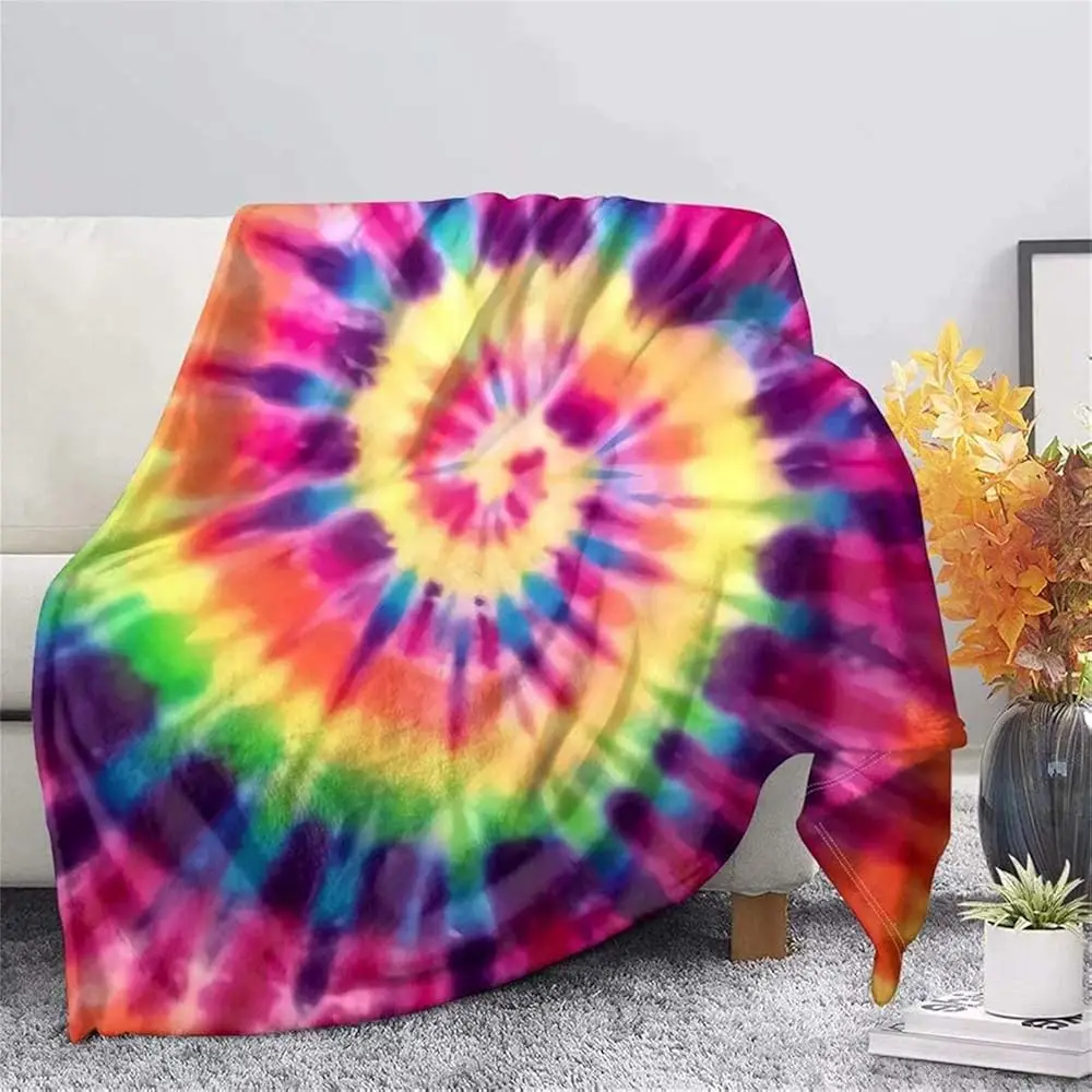 

Rainbow Tie Dye Painting Soft Flannel Throw Blanket When Winter Is Over Design Cozy Blankets For All Seasons,