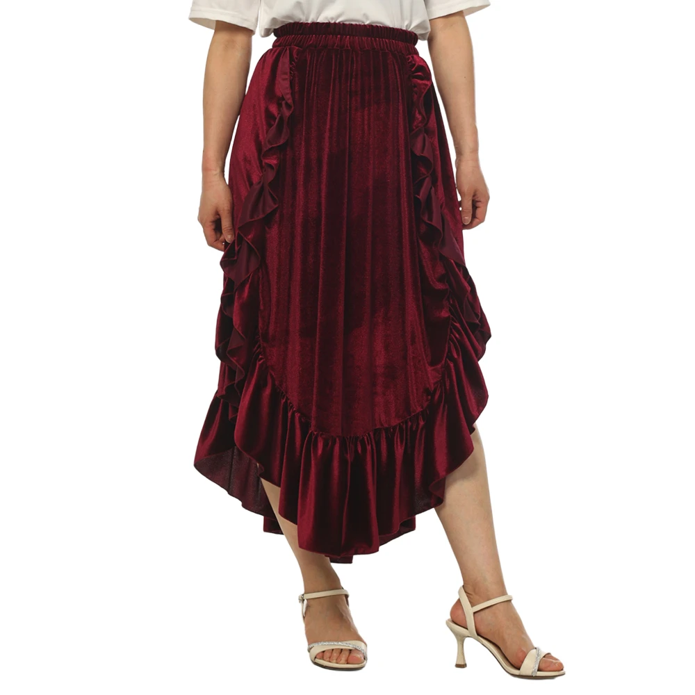 Gonne vittoriane Donna Gonne medievali rinascimentali Gonna Steampunk con volant alto e basso