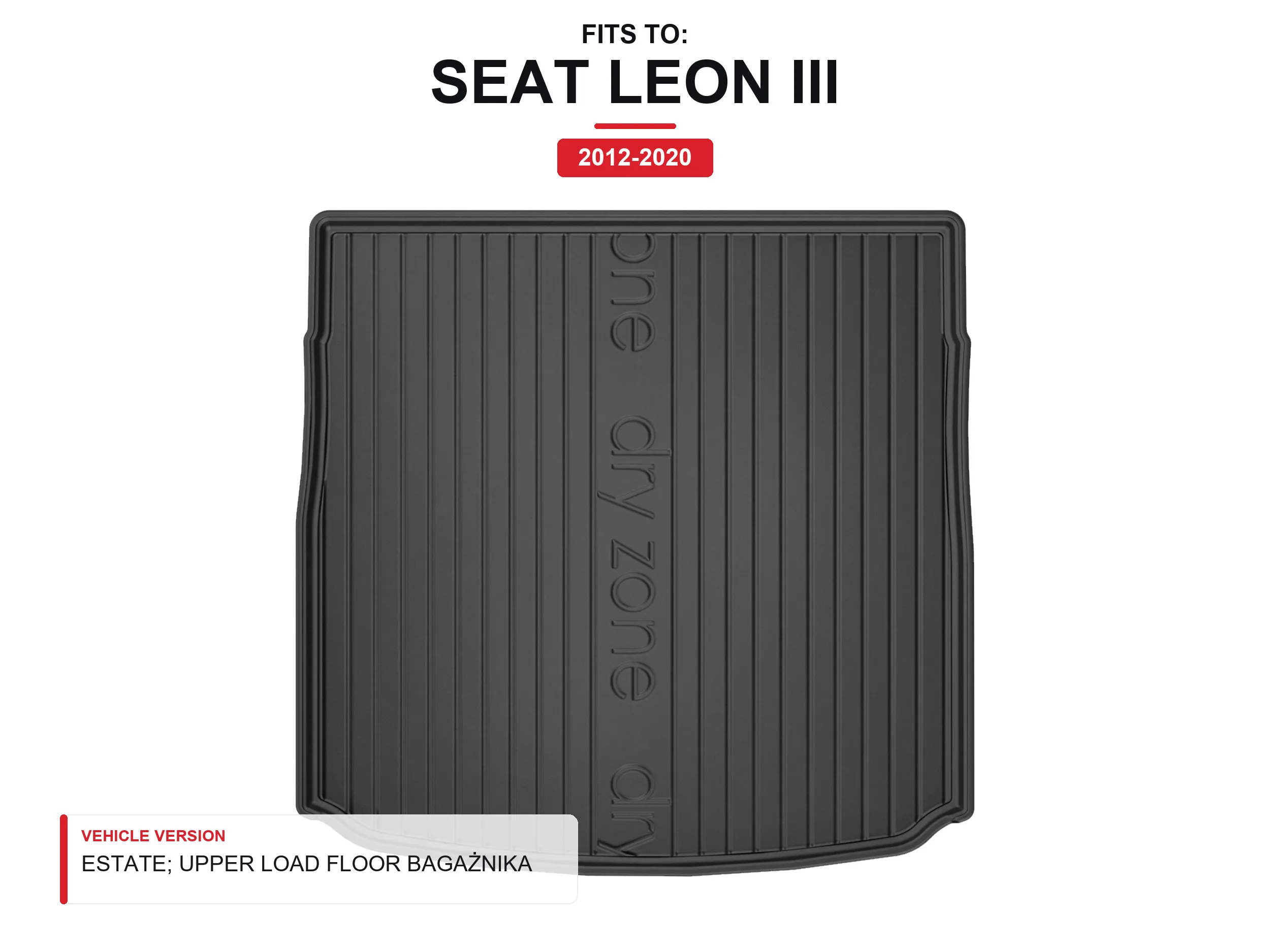 Tpe Dryzone kofferbakmat voor: Seat Leon Iii 2012-2020 Station Wagon