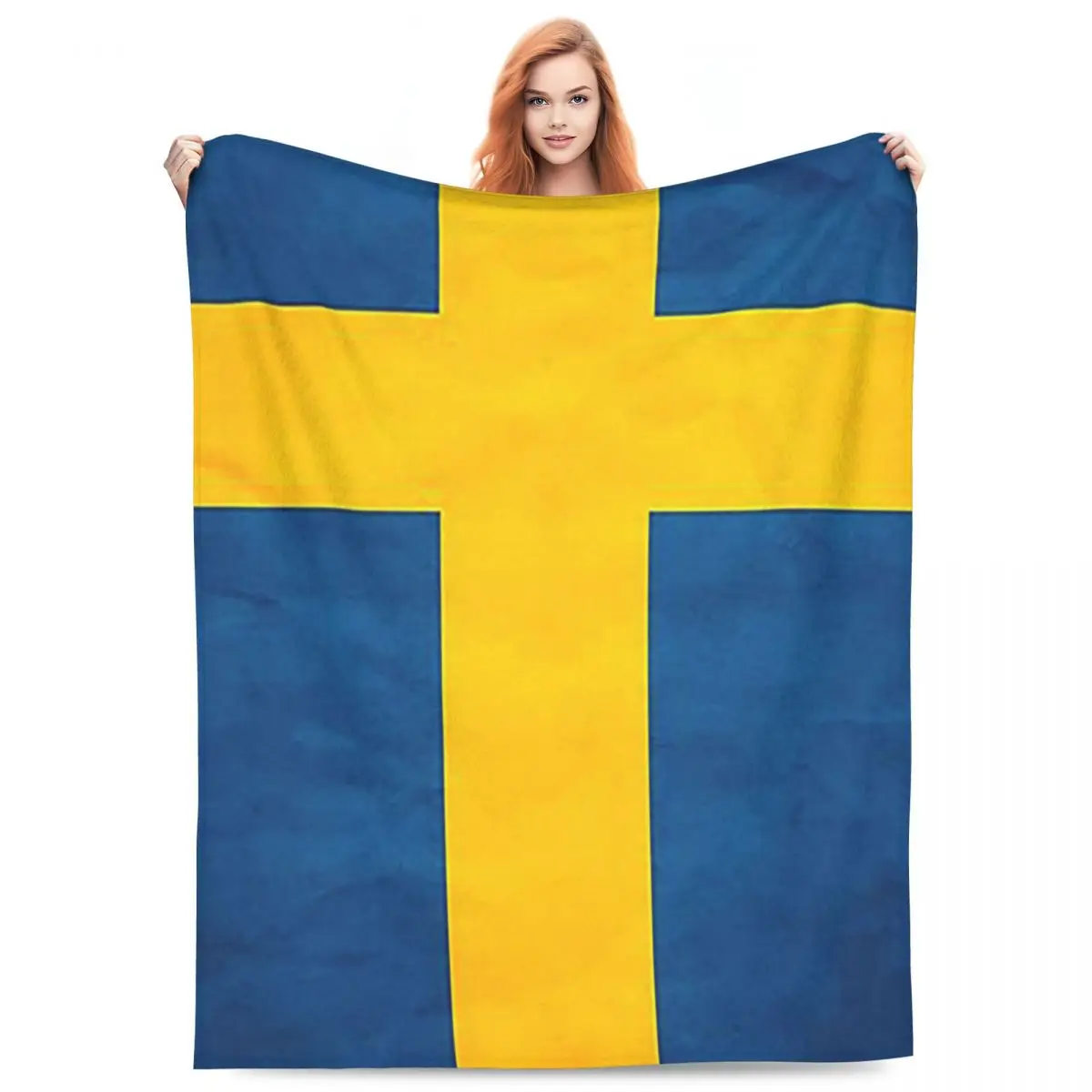 Sweden Swedish Flag Blanket Flannel Sofa Throw Blanket Lightweight for Couch Bedding Office Throws Bedspread Quilt