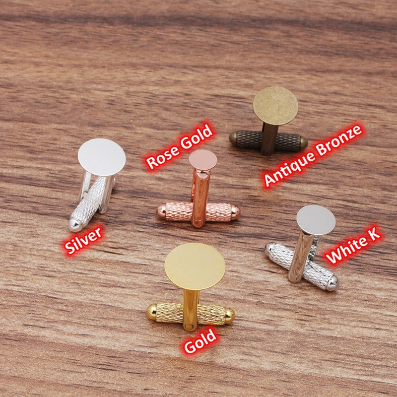 BoYuTe (100 Pieces/Lot) Custom Made Cufflinks with 6-8-10-12mm Flat Glue Pad Base Diy Handmade Materials for Jewelry Making