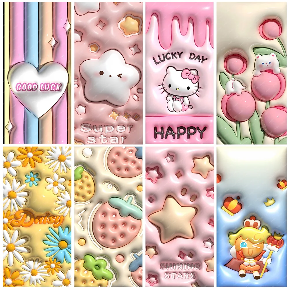 

Cartoon Pink 3D Effect Backdrop Girl Birthday Party Decorations Cute Star And Flower Door Banner Children Favoriout Gifts