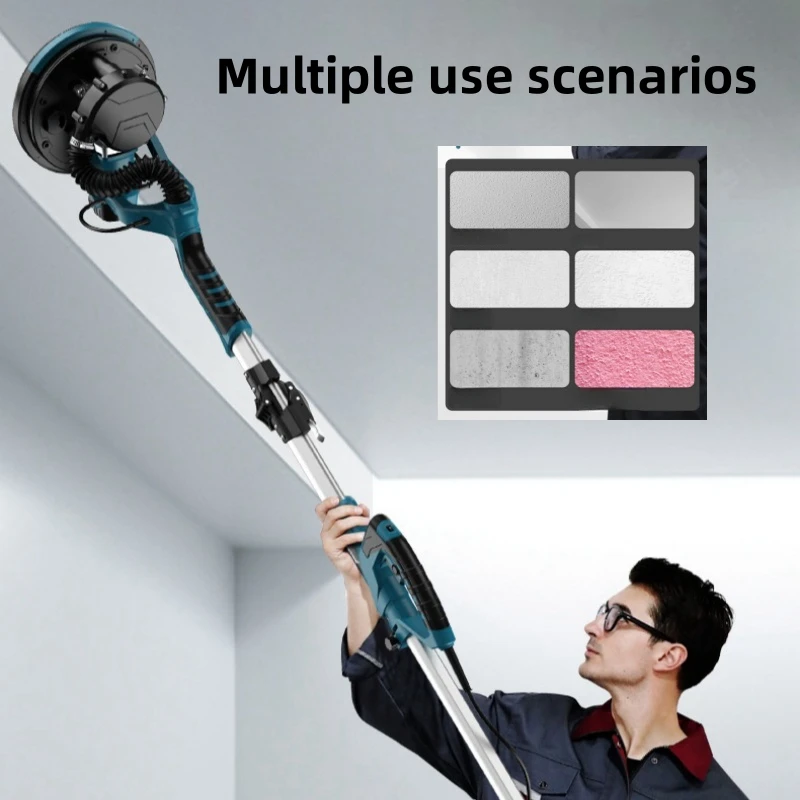 

1390W Electric Sander Drywall Sander 6-Gear Variable Speed 2000RPM Led Light Wall Sander with Extendable Handle Automatic Dust