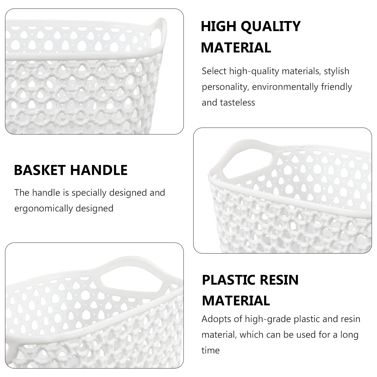 

5pcs Plastic Storage Basket Resin Compact Clothes Organizer Toiletries Soap Toys Container Home Accessory for Bathroom