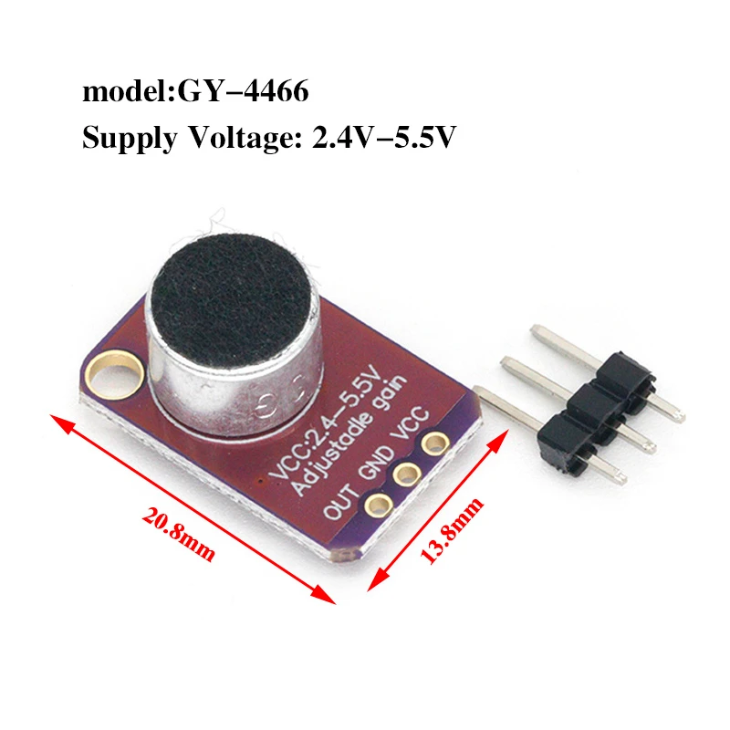 Amplificatore per microfono a elettrete Modulo stabile MAX9814 Controllo automatico del guadagno MAX4466