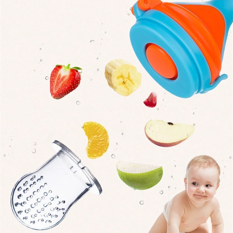 1Pc Silicone Baby Fruit Feeder with Cover Baby Nipple Fresh Food Vegetable Supplement Soother Nibbler Feeding Teething Pacifier