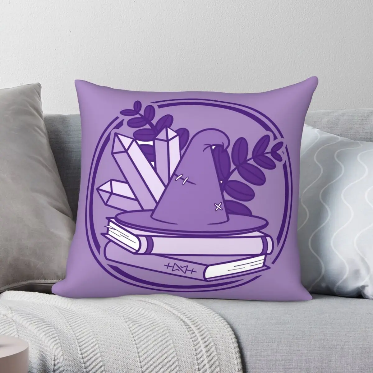 Wizard Kit Purple Pillowcase Polyester Linen Velvet Creative Zip Decor Throw Pillow Case Room Cushion Cover 45x45