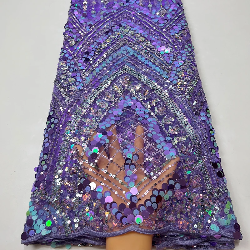 نسيج شبكي من الدانتيل الفرنسي الفاخر، قماش دانتيل مطرز بالترتر الأفريقي عالي الجودة على شكل ألماس لوليتا