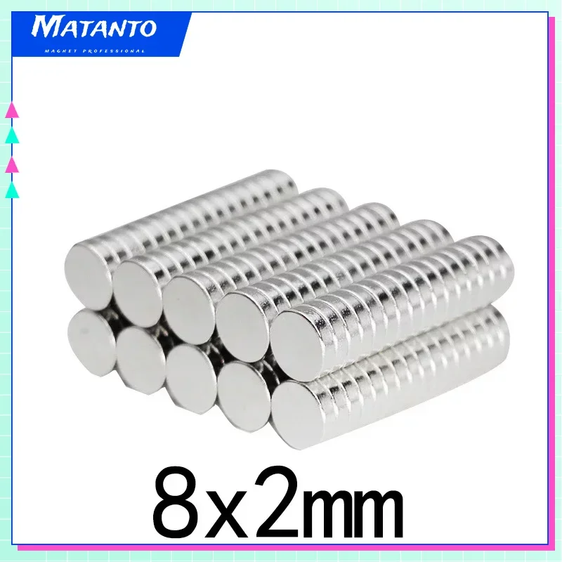 

8x2mm Neodymium Super Strong Magnet 8mmx2mm Permanent Round Magnet 8x2 mm Powerful Magnetic Disc Magnet 8x2