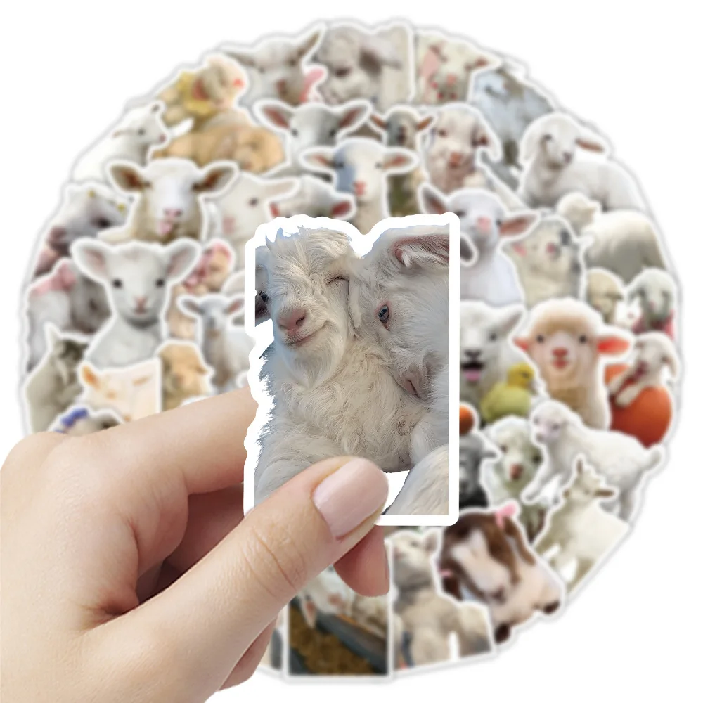 50 Uds. De pegatinas de grafiti de ovejas y animales, divertidas y creativas, decorativas, para monopatín, equipaje, escritorio, estantería, calcomanía impermeable, juguete para niños