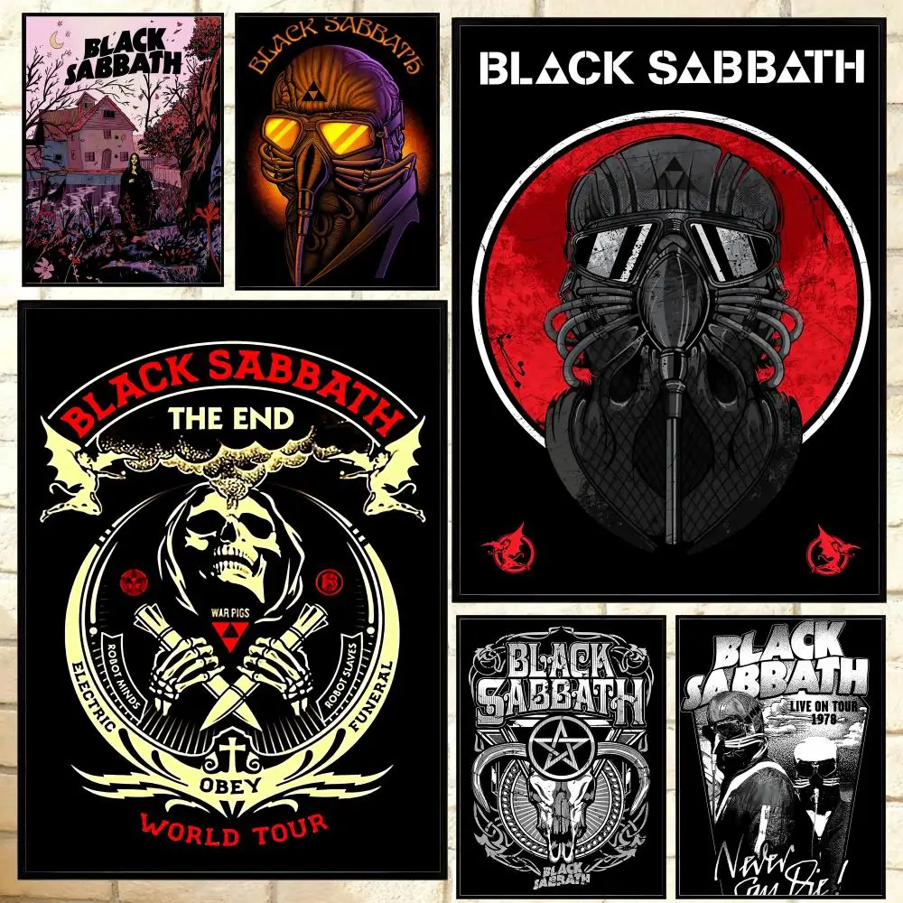 Rock Band B-Black S-Sabbath Poster, vielseitige HD-wasserdichte Wandkunst, selbstklebende Dekoration für jeden Raum, ideales Geschenk