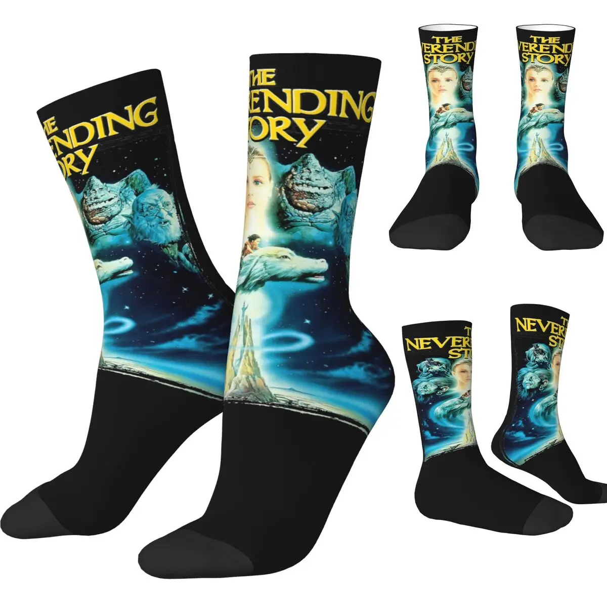 The Neverending Story Stockings Unisex Men Socks Comfortable Retro Socks Spring Cycling Non-Slip Pattern Socks Gift