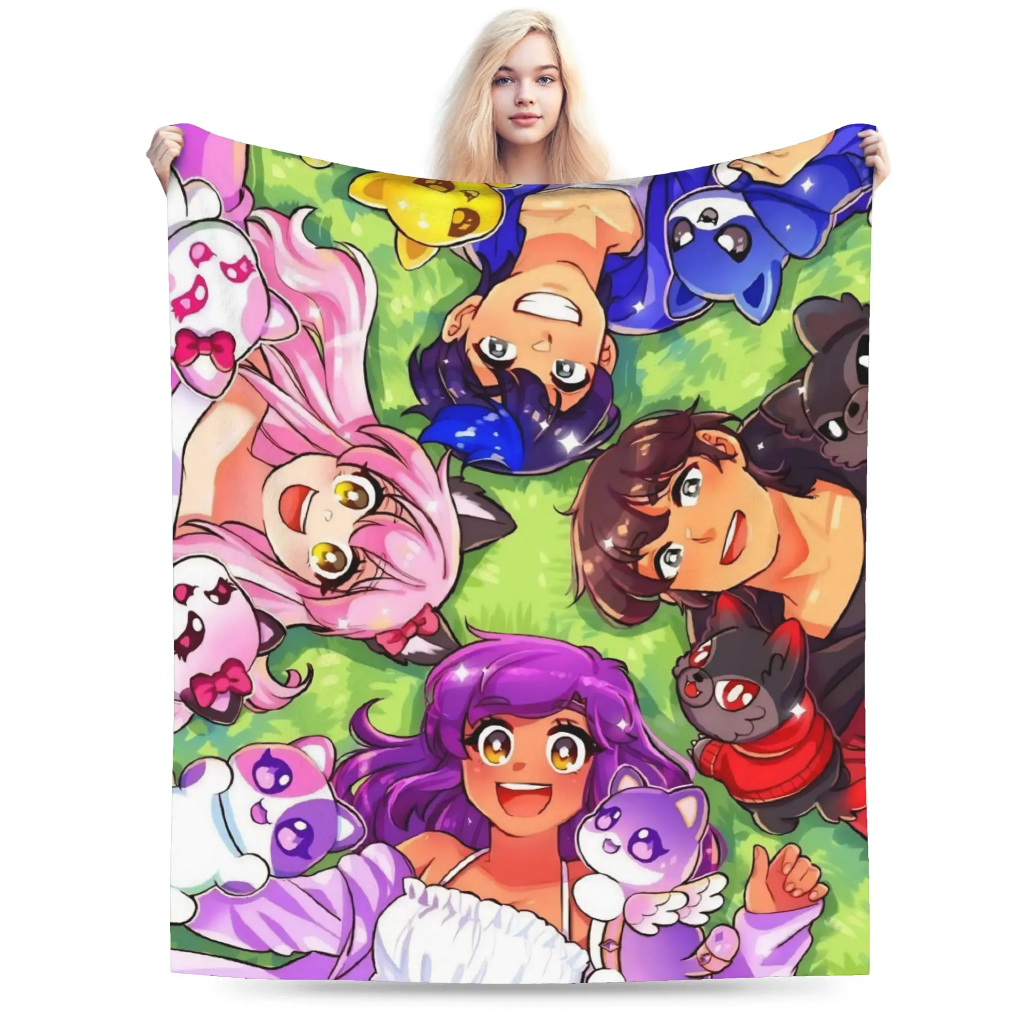 A-Aphmau Cartoon Blanket Super Soft Cozy  Throw Blankets for Bed 50x60 Inch Multiple Sizes Bedding Throws