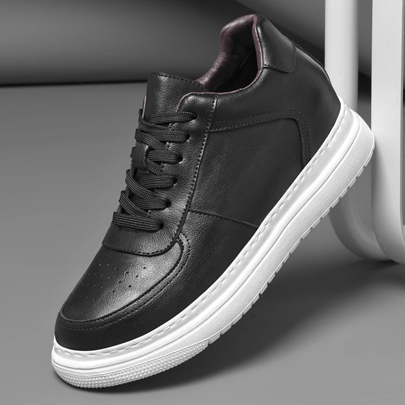 Spring 2025 Men's White Sneakers - Couple Style, Trendy & Versatile, Lightweight Breathable & Height-Increasing