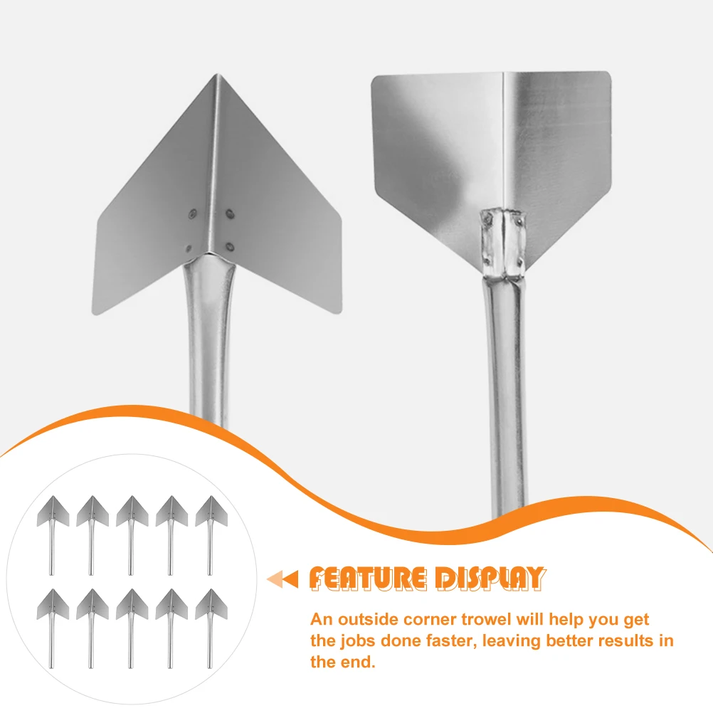 

10pcs Stainless Corner Trowel Wall Repair Scraping Tool Outdoor Corner Knife Exterior Cement Smoothing Ergonomic Handle Durable
