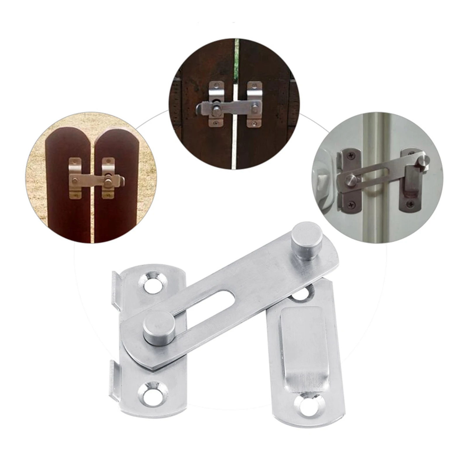 Hasp  Lock Delicate Stainless Steel Strong Cabinet Lock Anti Corrosion with Screw for Fitting Room for Drawer for Bathroom