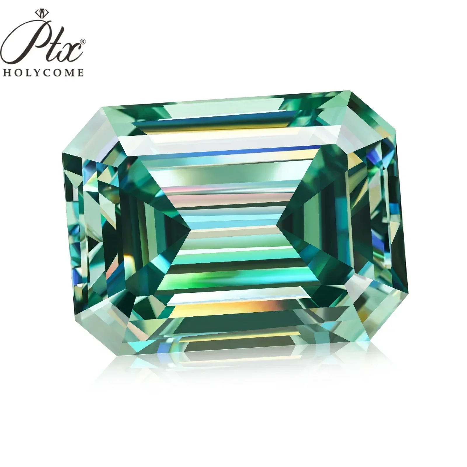 New Exquisite 3X4mm-10X14mm Emerald Cut Moissanite Stone VVS1 Green Color Loose Gemstone Pass Diamond Tester Jewelry Supplier