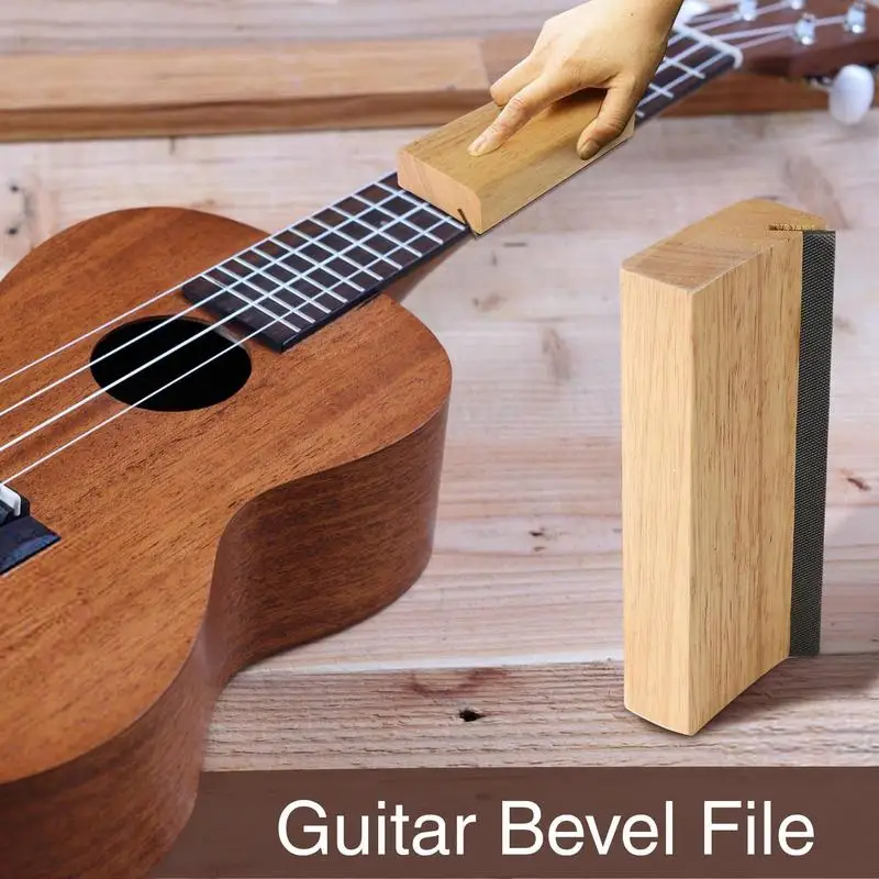 Guitar Fret Bevel File 35 Degree Angle Fret End Dressing File Olive Wood Electric Guitar Chamfer File For Acoustic Guitar Radius