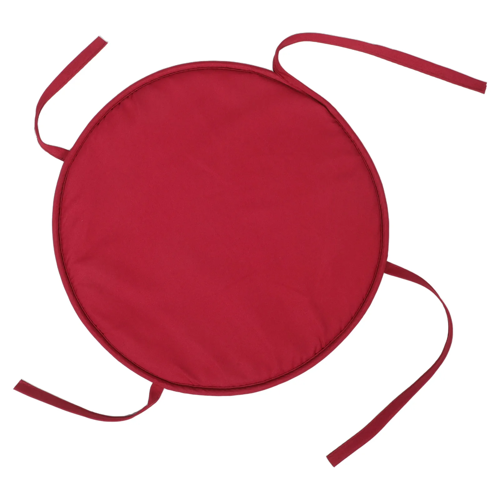 

1Pcs 38Cm Round Seat Cushion Dark Red Soft Sponge Chair Pad with Straps for Home Office Sofa Car Dining Room Sitting Comfort